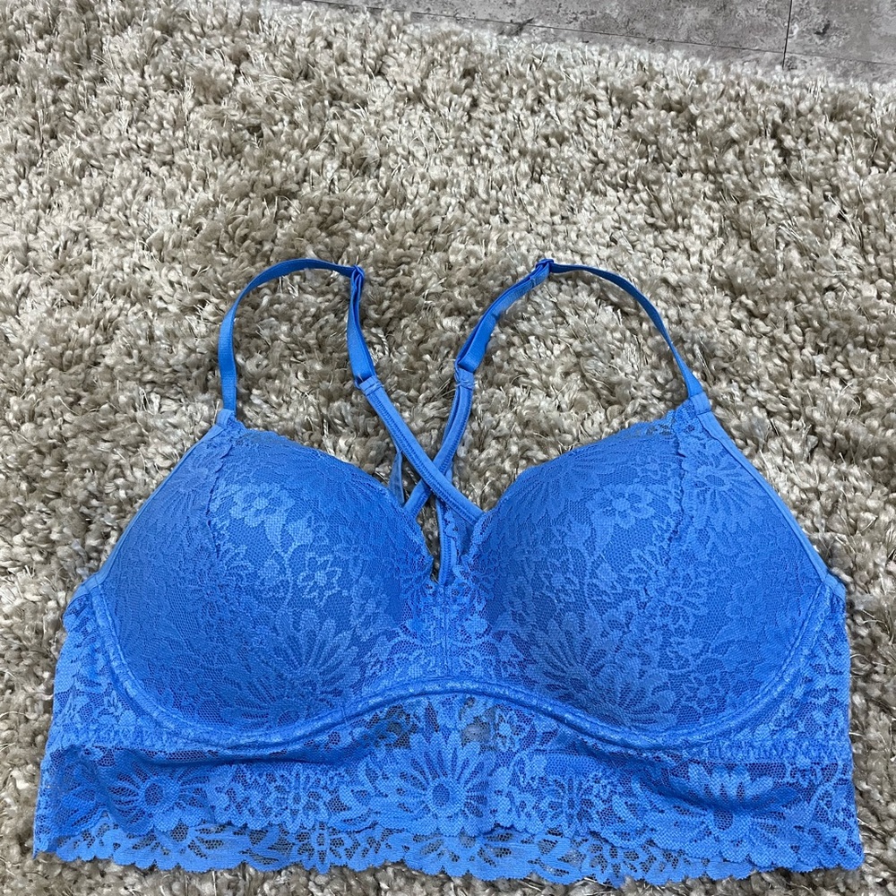Victoria's Secret Blue Lace Push-Up Bra